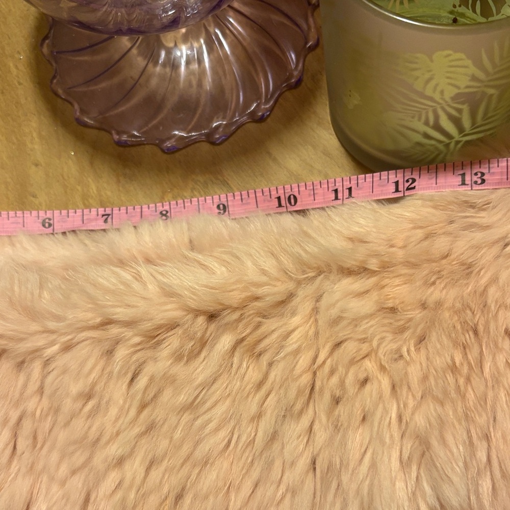 Pink 100% Rabbit Fur Poncho - Picture 9 of 10